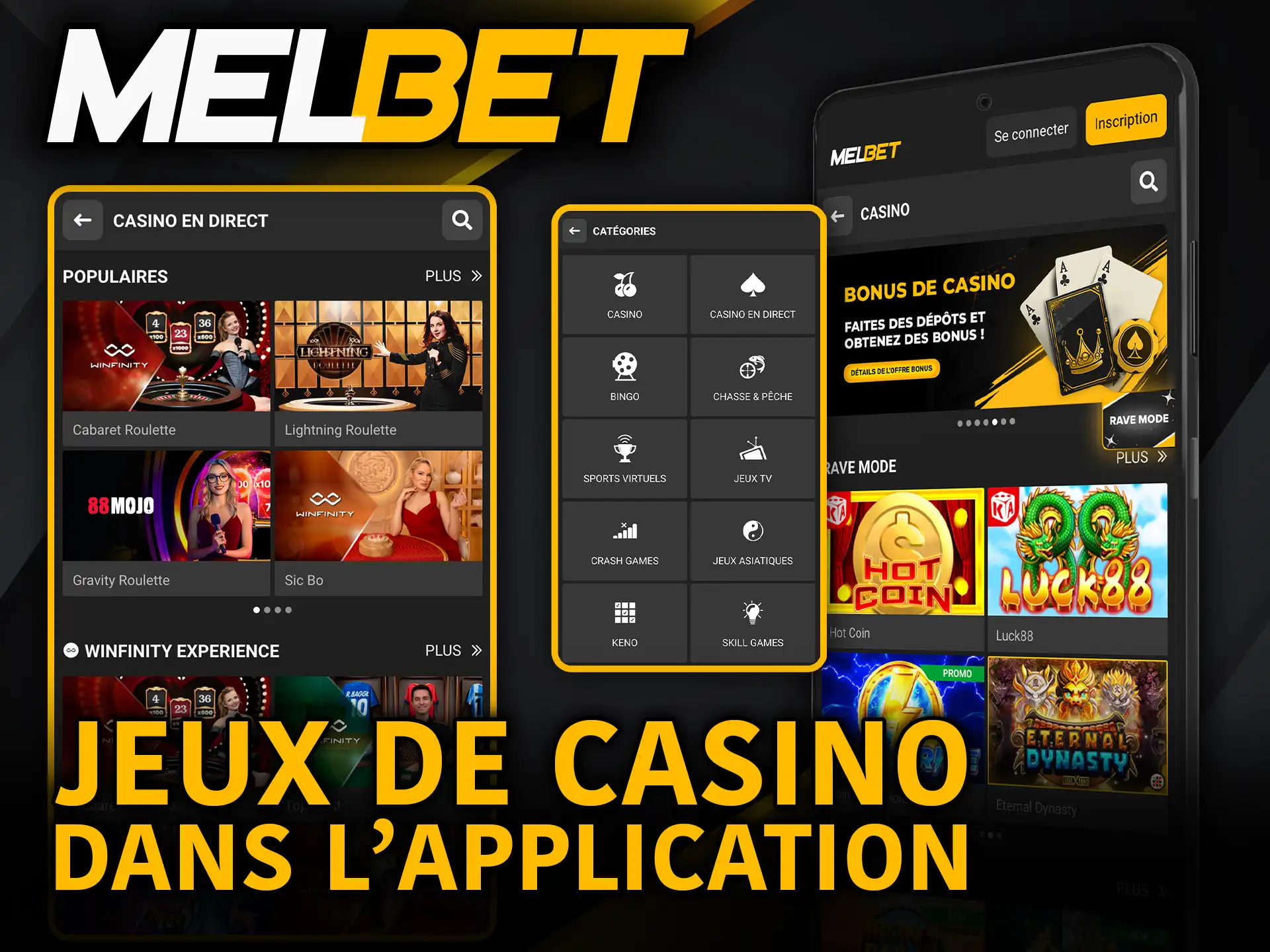 Jeux de casino dans l’application Melbet découvre et commence à jouer.