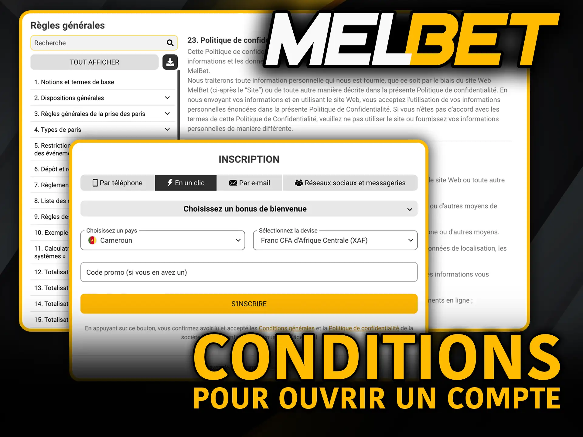 Conditions pour ouvrir un compte Melbet découvre ce qu’il faut savoir.