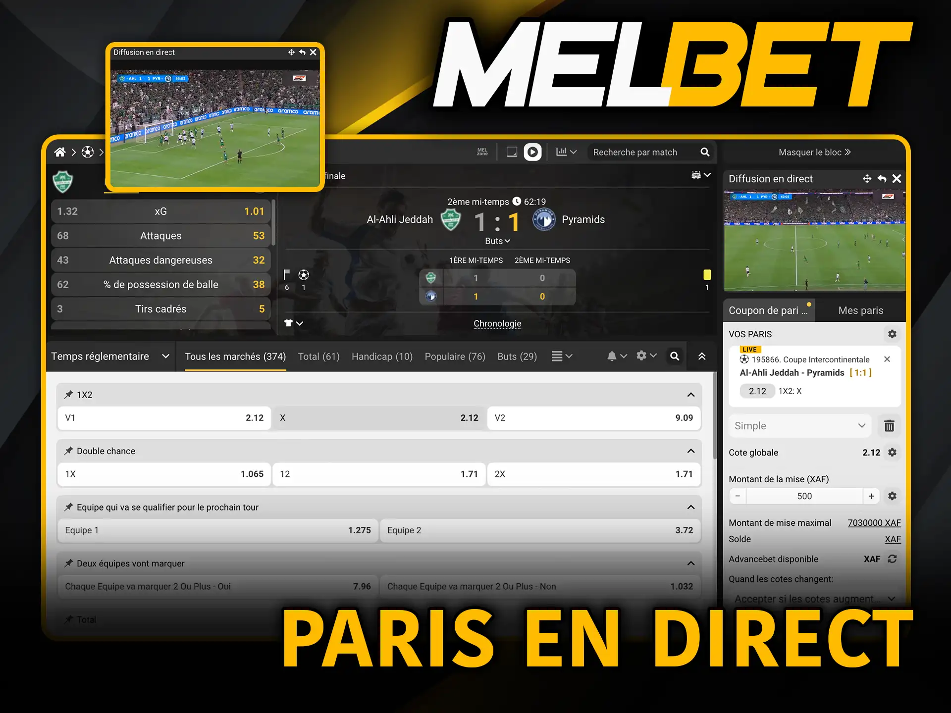 Paris en direct Melbet vis l’action en temps réel.