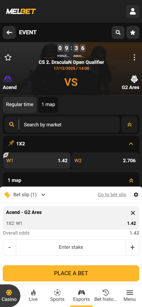 Bet on your favorite eSport match at Melbet Cameroon official.