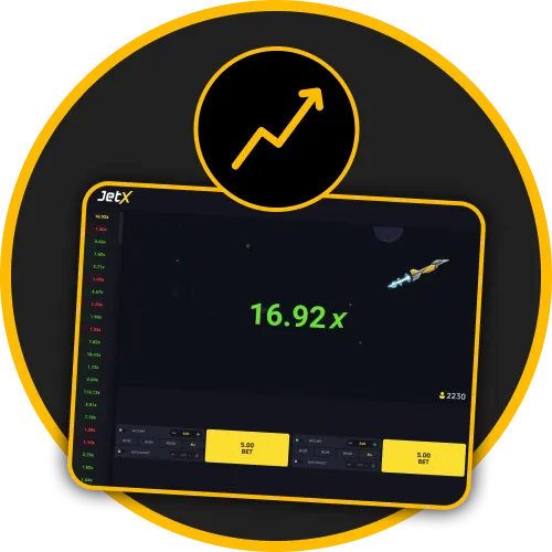 Watch the JetX multiplier rise dynamically on Melbet.