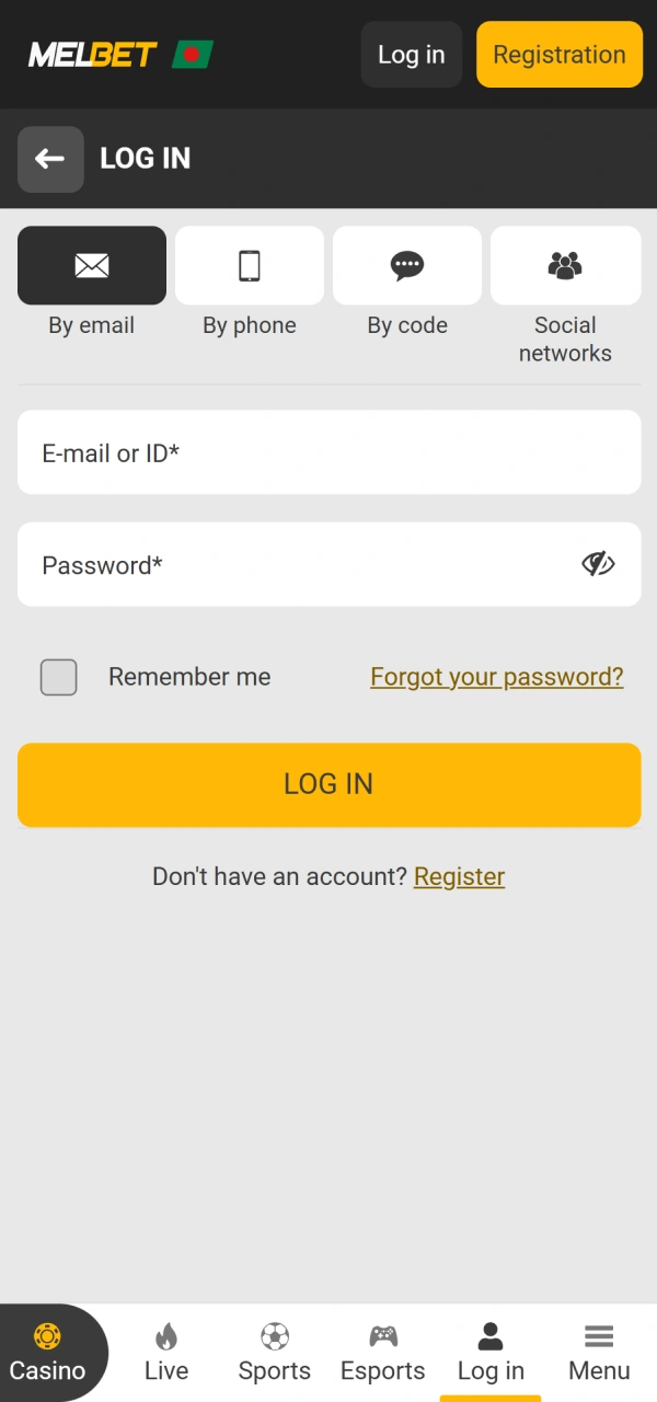Enter your account profile after you download Melbet App for Android.