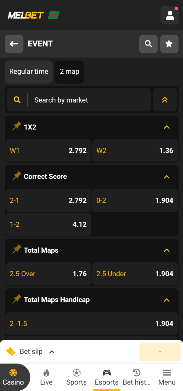 Choose your target gaming tournament on how to bet Melbet eSports.