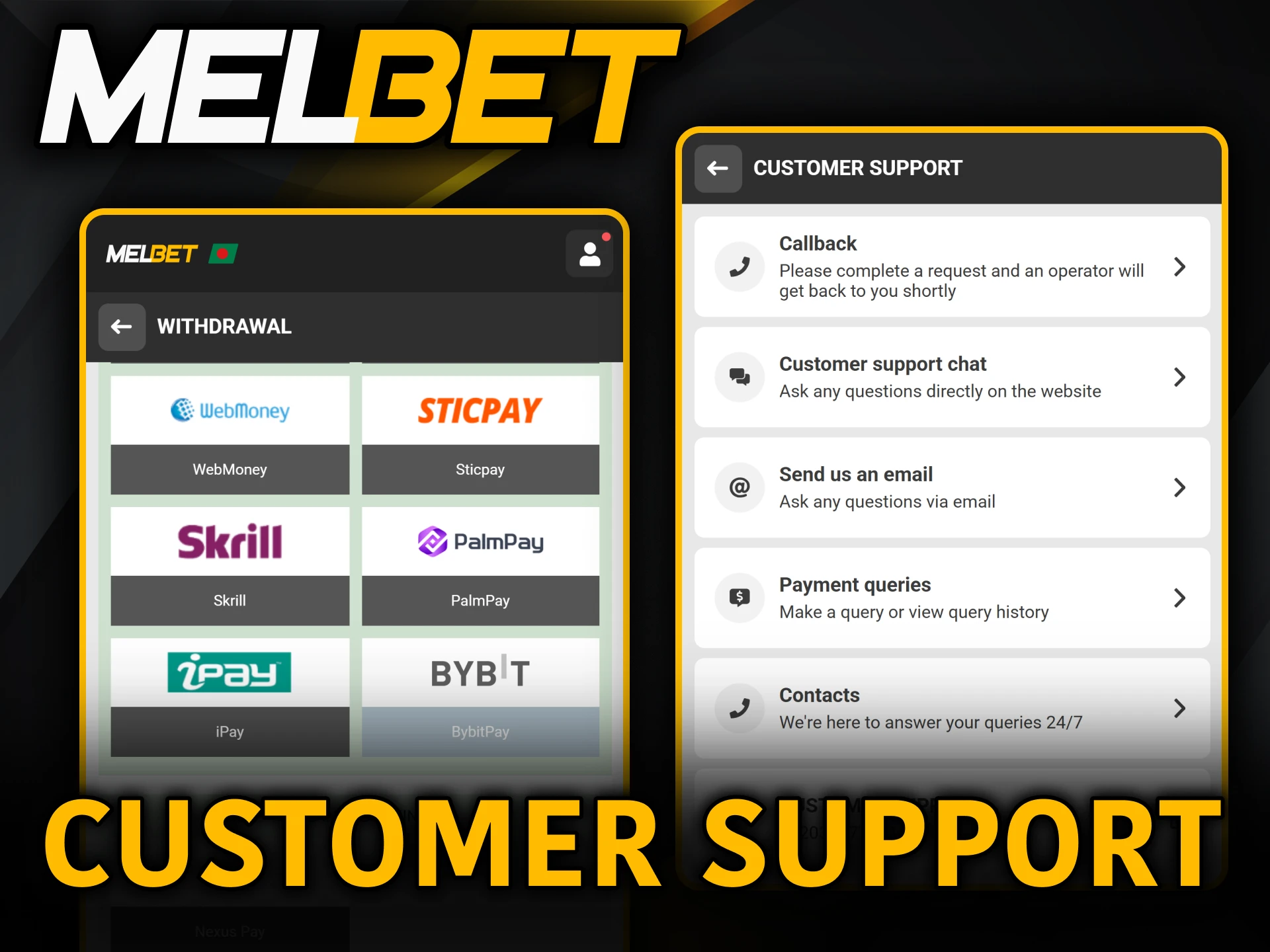 Resolve your transaction issues instantly using help tools on Melbet Payments.
