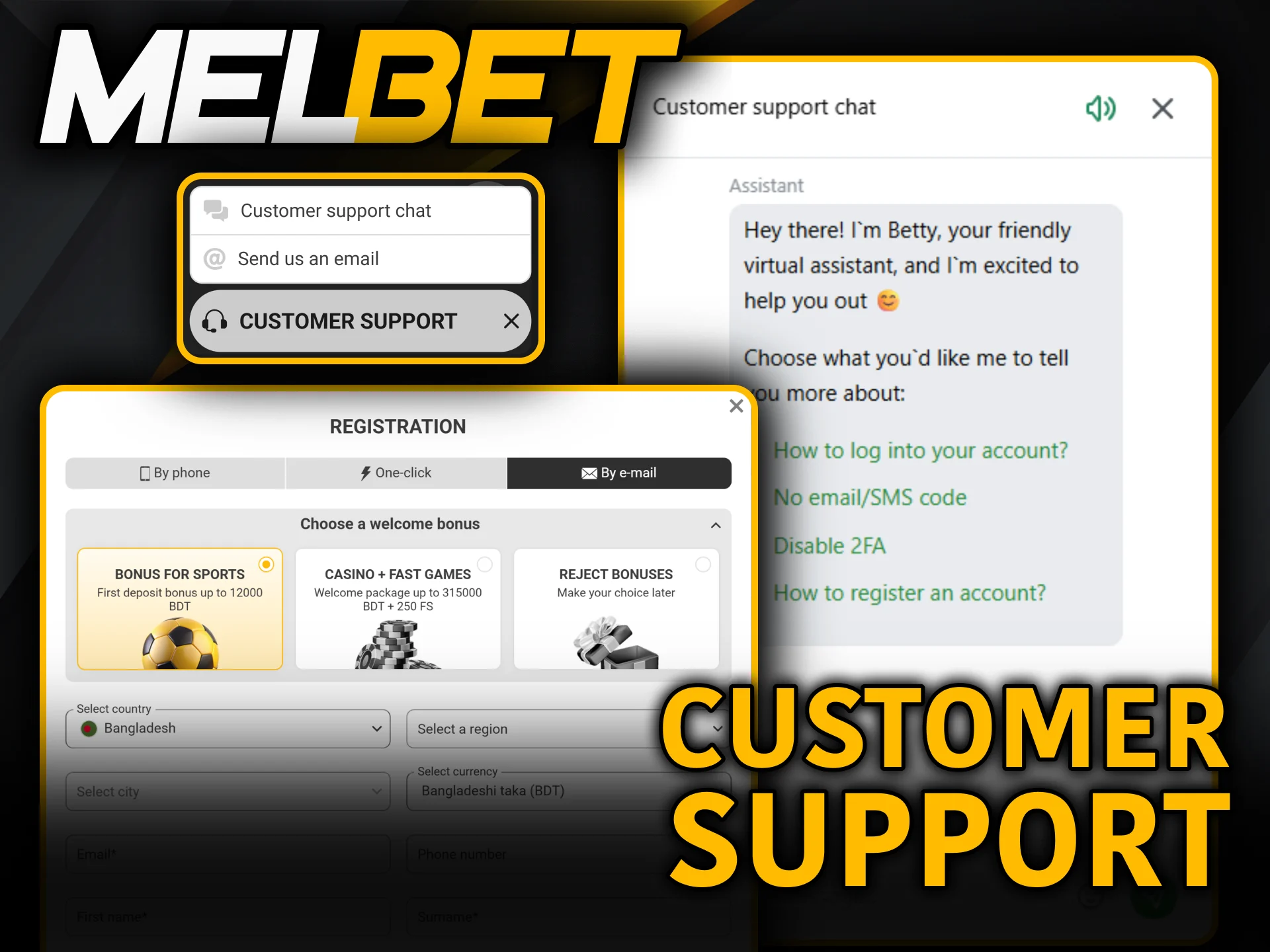 Resolve any technical issues regarding your ongoing Melbet Registration quickly.